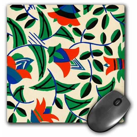 

3dRose Vintage Bright Modern Floral Abstract Mouse Pad 8 by 8 inches