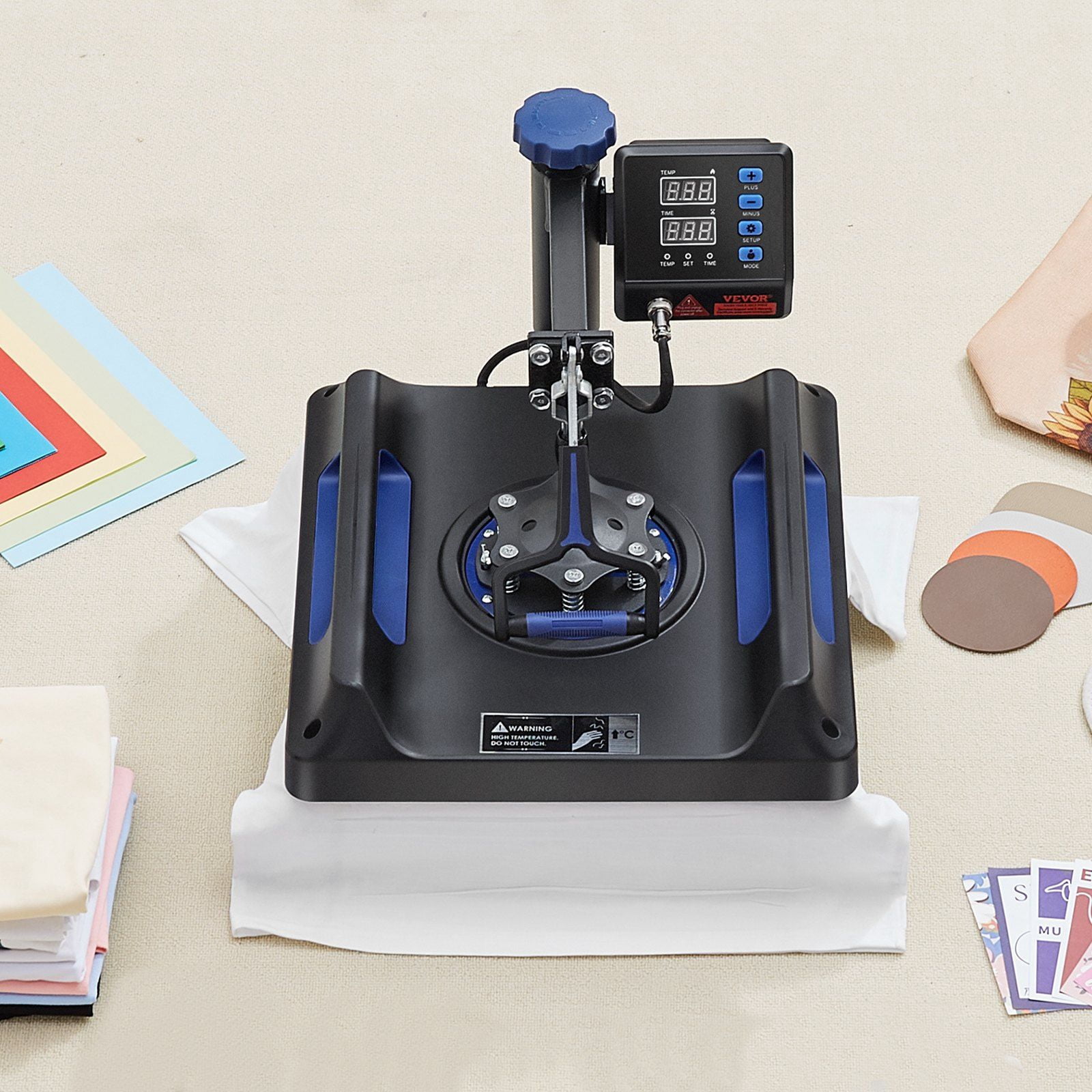 8-in-1 Heat Press Machine 15x15 Inch - Sublimation Transfer Printer for Fabrics & Mugs