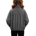 thumbnail image 3 of Teen Kids Girls Gingham Plaid Jacket Long Sleeve Zip Up Lightweight Windproof Classic Outerwear 12-13 Years, 3 of 7