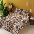 thumbnail image 2 of Ambesonne Geometric Floral Fitted & Flat Sheet with Sham 3 Pcs Set, Spot Hexagon Bloom, Twin, Pistachio Green Eggshell, 2 of 5