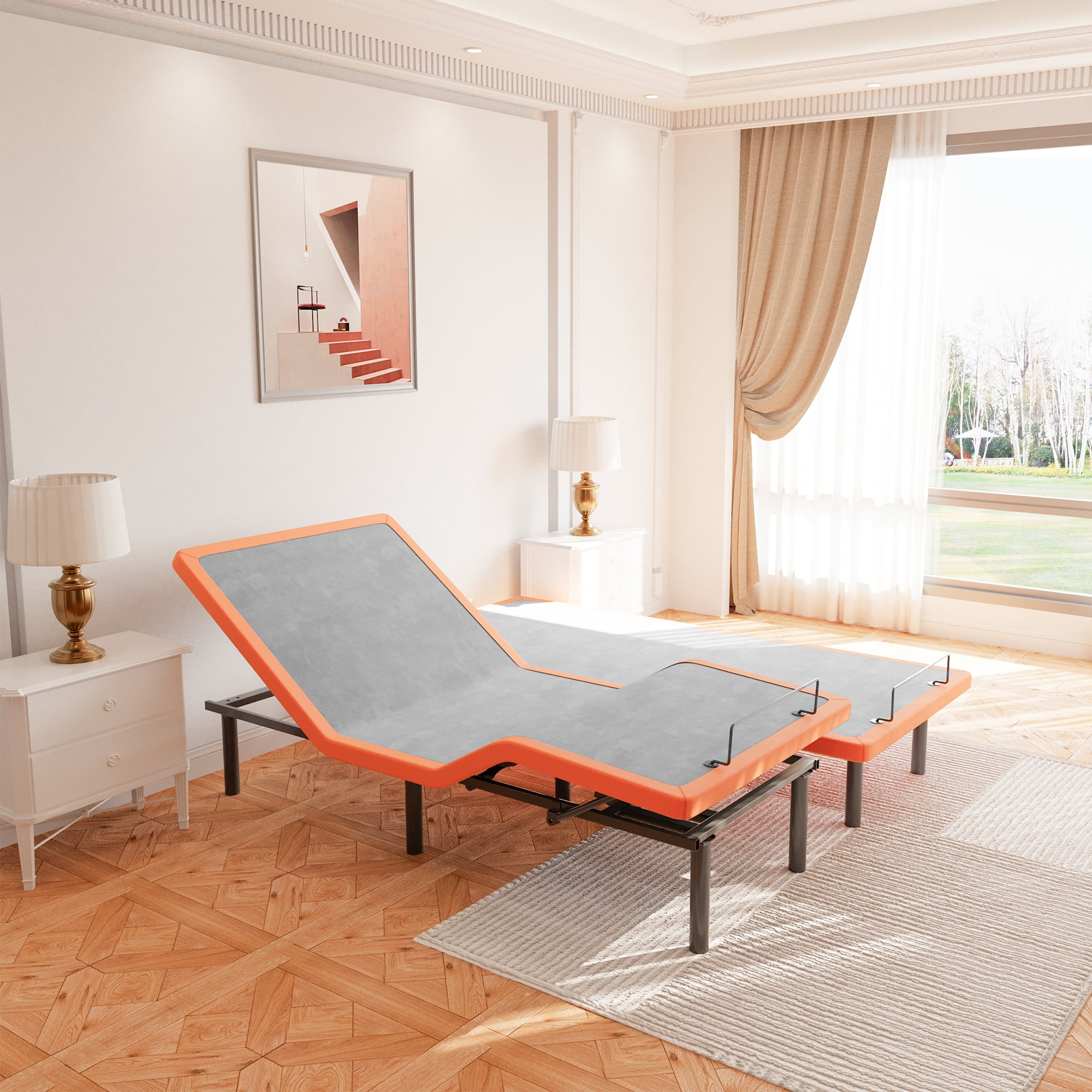 ESHINE Split King Adjustable Bed Frame Base Ergonomic Head /Foot