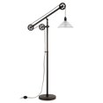 thumbnail image 1 of Henn&Hart 38" Blackened Bronze Metal/Ribbed Glass Floor Lamp, 1 of 12