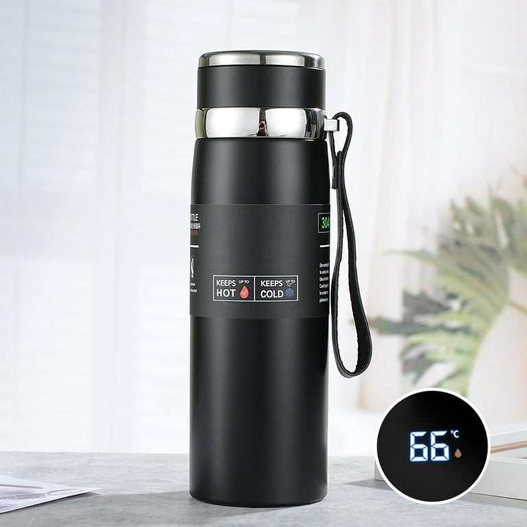 Insulated Water Bottle 1L Stainless Steel BPA Free Vacuum Flask with Temperature Display Leak-Proof Thermos Cup Hot and Cold Drink Mug for Travel
