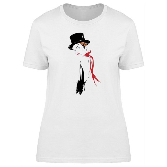 Fashion Girl In Sketch-style. . T-Shirt Women -Image by Shutterstock, Female Medium
