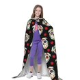 thumbnail image 4 of Honeii colorful Skull dog flower Print Poncho Cape, Cloak Coat, Snuggly Hooded Wearable Blanket, Hooded Cape For Teenagers,Halloween Costumes-Medium, 4 of 7