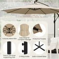 thumbnail image 3 of Barara King Outdoor Waterproof Umbrella, UV Protection Pool Umbrella, 10 Feet Patio Offset Umbrella with 112 Solar-Powered LED Lights-Beige, 3 of 7