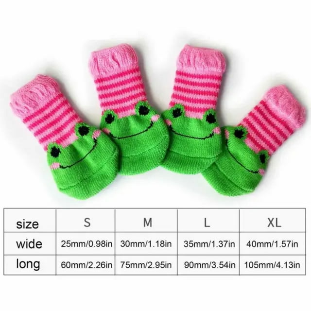 LNGOOR Pet Socks For Dogs 2 Pairs Anti-Slip Dog Socks With Grips Traction Control Paw Protection Puppy Dogs Non-Skid Socks For Indoor