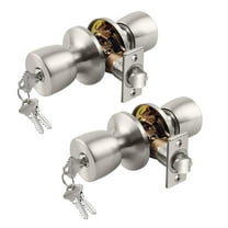 2/PK Keyed Alike Entry Door Knobs with Lock and Key Knob Handles Entrance Door Lockset