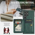 thumbnail image 4 of Allytechgroup Wallet Case for Samsung Galaxy S24 Ultra, RFID Blocking Premium PU Leather Cards Holder Retro Shockproof Scratch Resistance Phone Case for Women Men, Green, 4 of 9