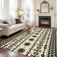 thumbnail image 3 of Black Khaki Boho Area Rugs Collection 8'x10', Vintage Ethnic Tribe Abstract Art Retro Non Slip Indoor Rectangle Throw Runner Rug Floor Mat Carpet for Living Room Dining Table Bedroom Nursery, 3 of 9