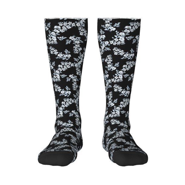 Fotbe Flower Calcetas Divertidas Estampadas para Hombre y Mujer, Calcetas de Algodón hasta la Rodilla para Caminar, Correr, Enfermería y Embarazo