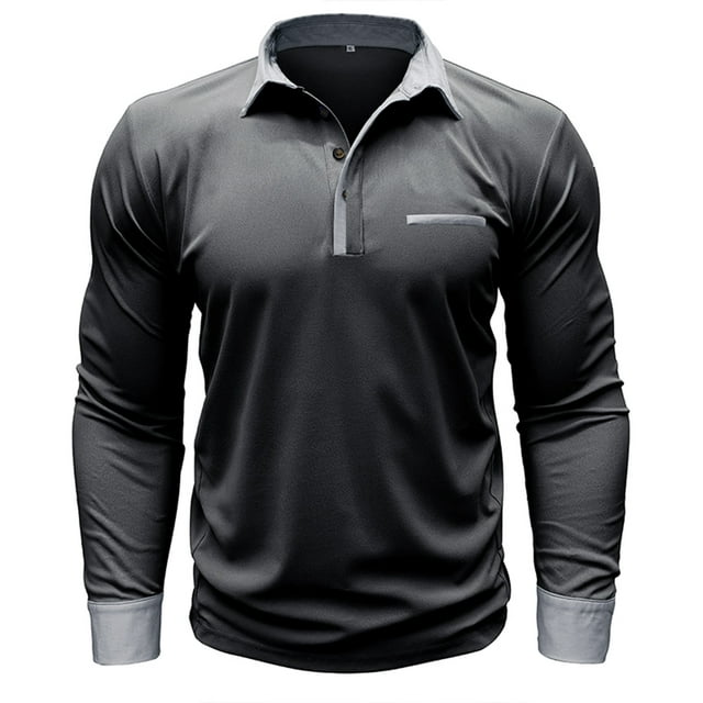 Besolor Men's Long Sleeve Shirts Casual Loose Athletic Work Business Button down Collared Lightweight Tops Blouse