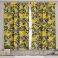 thumbnail image 2 of Ambesonne Floral Valance & Curtain, Flowers on a Yellow Backdrop, 55"x36", Earth Yellow Pink and Green, 2 of 7