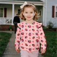 thumbnail image 3 of Yuyamidu Girls Ladybug Sweatshirt Size 7-8 Pink Crewneck Graphic Sweatshirts Ruffle Shoulder Tops Casual Lightweight Everyday Clothes Long Sleeve Workout Pullover, 3 of 8