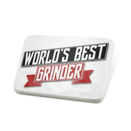 Porcelein Pin Worlds Best Grinder Lapel Badge – (Best Mixer Grinder In The World)