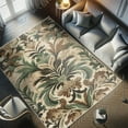 thumbnail image 4 of Ambesonne Bohemian Decorative Rug Carpet, Boho Leafy Damask Autumnal, 2' 5" x 5', Beige Chocolate Green, 4 of 5