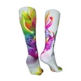 thumbnail image 3 of Kdxio Colorful Glitter Dagon Fruit Funny Silky Novelty Funky Long Knee High Socks Soft 3D Print Cosplay Crazy Stockings for Men Women, 3 of 8