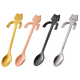 thumbnail image 1 of cucharas de café para gatos, mini cucharas para gatitos, 4 colores, cucharas pequeñas de acero inoxidable para postre, café, té, bebida, mezcla, batido, cuchara, juego de vajilla Ormromra CPB-US-WZY63, 1 of 1