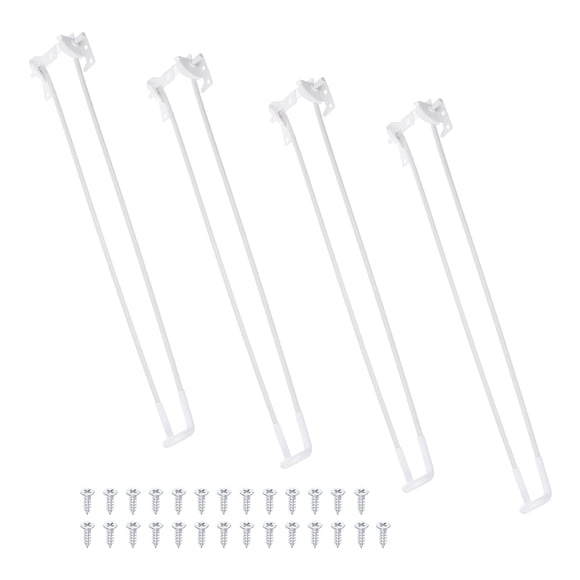 Unique Bargains Metal Foldable Hairpin Table Legs 21 inch with Rubber Pads, Screws, White 4 Pack