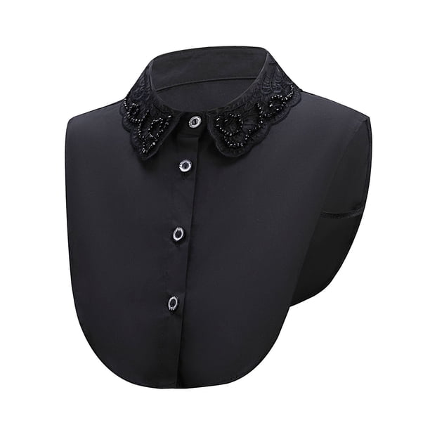 Cuello bordado desmontable para vestidos y suéteres de mujer