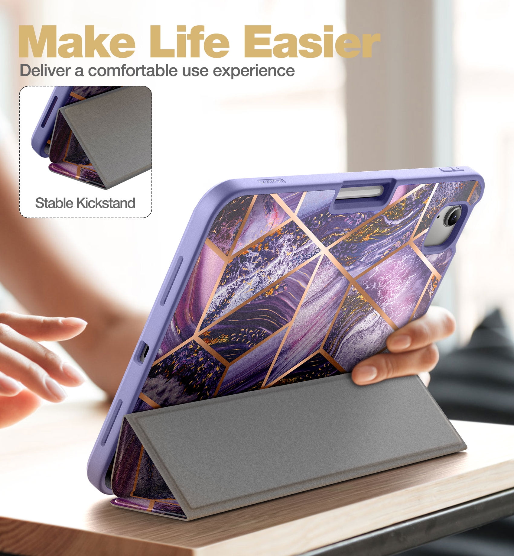 Suritch Case for iPad A16 11th Gen 11 inch 2025 / iPad 10th Gen 10.9 inch with Screen Protector and Pencil Holder Tri-fold Stand Auto Wake/Sleep