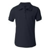 French Toast A9423 Girl's Short Sleeve Picot Polo - Navy - 18 - XX-Large