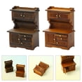 thumbnail image 2 of URTERYSER 1/16 Scale Miniature Wooden Sideboard Cupboard Bookshelf for Dollhouses Kitchen and Living Room Display Decors Furniture walnut color, 2 of 8