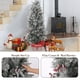thumbnail image 2 of 2-piece set: 3-ft artificial christmas tree con 78 LED lights, pre-lit, snow flocked, holiday sleigh shape base, red berry clusters, y pine cones, 2 of 8