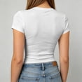 thumbnail image 7 of Lumtrix Womens Basic Short Sleeve Crew Neck T Shirt Slim Fit Tees Summer 2026 Y2K Going Out Fitted Crop Tops Cute Tight Shirts White L, 7 of 7