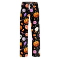 thumbnail image 6 of Zydvens Women Halloween Pajama Pants Wide Leg Lounge Wear with Pockets Soft Elastic Waist Drawstring Sleepwear Bottoms Plaid Pumpkin Fall Harvest Costume Cosplay Gift S-3XL, 6 of 7