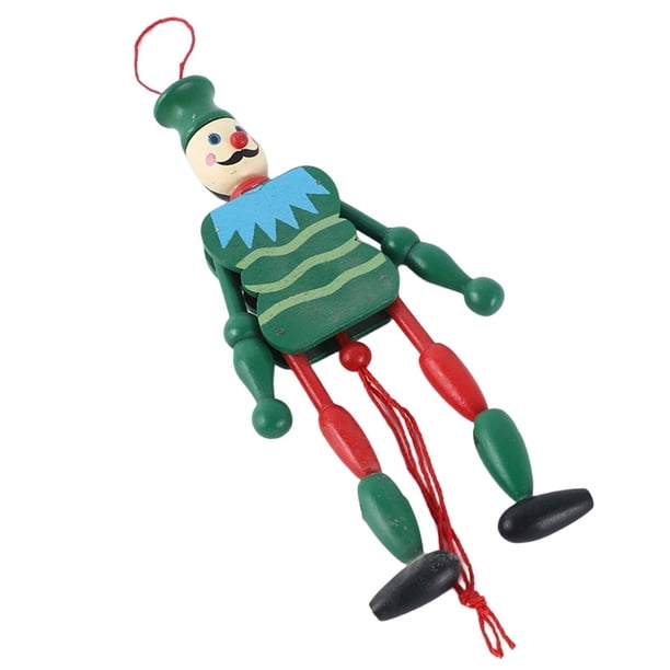 Divertido juguete de muñecas de madera, recuerdo de fiesta, adorno colgante, títeres de marionetas, muñeca de actividad conjunta, juguete artesanal Verde BLESIY Marioneta de hilo