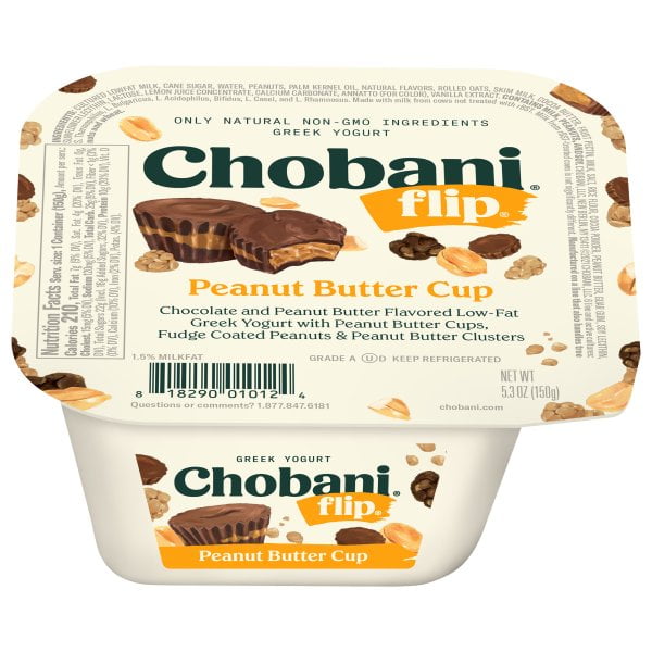 Chobani Flip LowFat Greek Yogurt, Peanut Butter Cup 5.3 oz Walmart