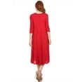 thumbnail image 5 of Women's Casual Basic Comfy 3/4 Sleeve Flare A-line Midi long maxi Dress, 5 of 5