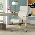 thumbnail image 2 of Scranton & Co Modern Faux Leather Executive Office Chair in Ivory White/Copper, 2 of 12