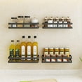 thumbnail image 4 of Shower Caddy No Drilling 1 Tier Black Shower Caddy Kitchen Shelf Spice Rack Nail Free Stainless Steel Wall Shelf Floating Shelf for Kitchen Bathroom 20-50cm Wide, 4 of 7