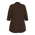 thumbnail image 6 of Stamzod Plus Size Women's Cardigans 3/4 Sleeve Open Front Cardigan with Pocket 2026 Casual Fall Clothes Brown XXXXL, 6 of 9