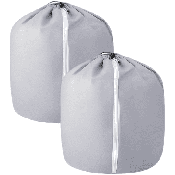 2 Pcs Light Gray Plant Winter Protection Covers, 25.6 x 27.6 in Anti-Frost Plant Cover Bag with Zipper Drawstring, Reusable Flower Pot Protection Bag for Small Trees Shrubs