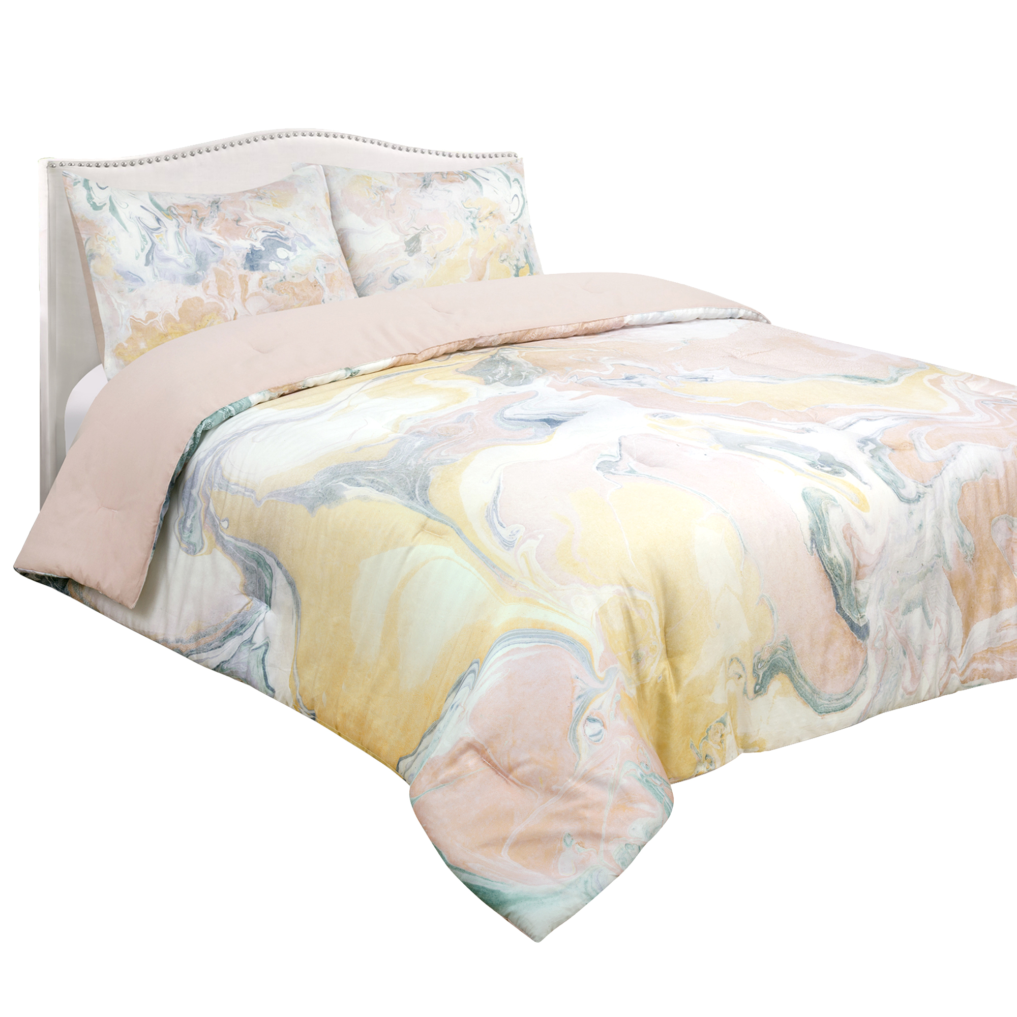 Marble 3 Piece Comforter Set - King