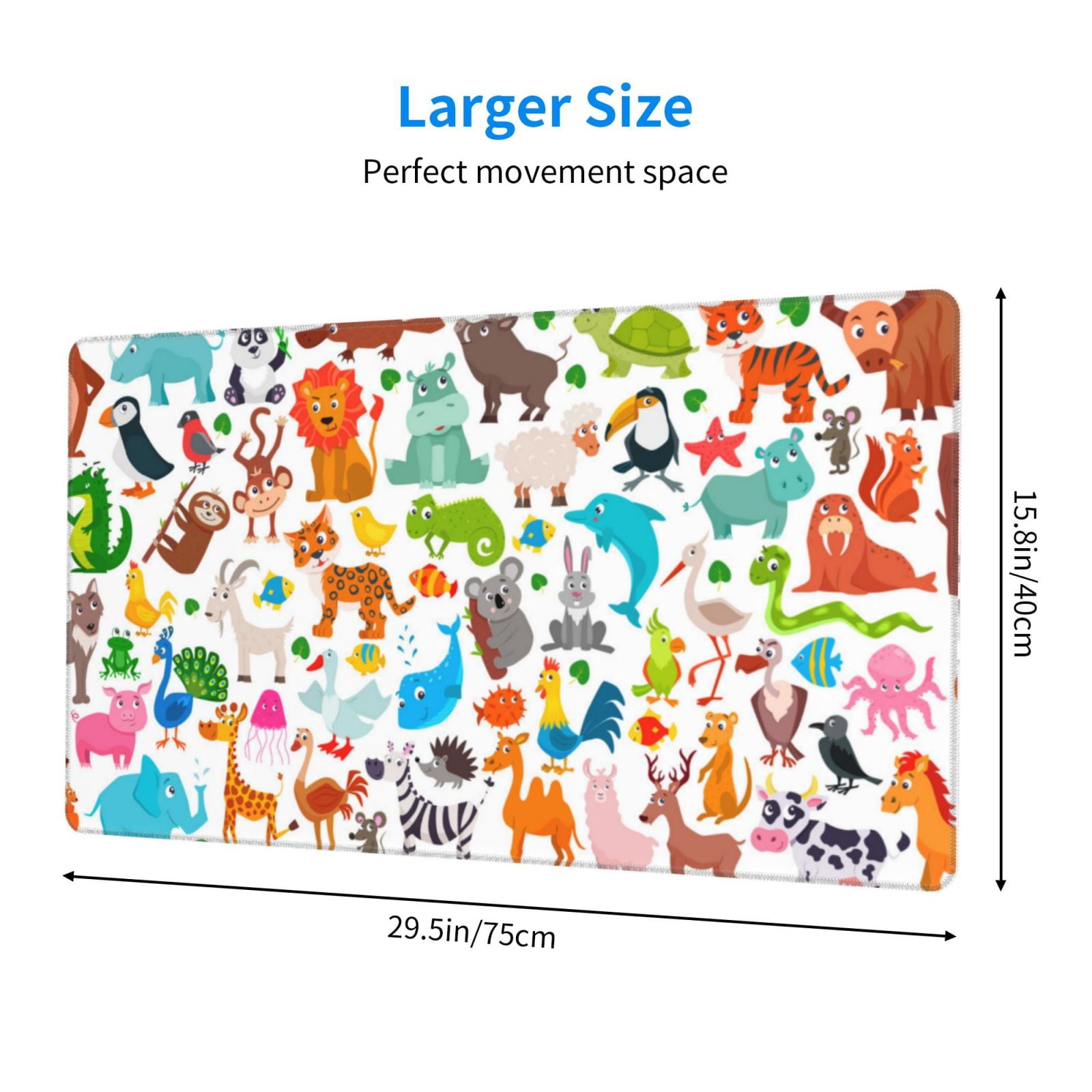 Kdxio Animals Print Large Gaming Mouse Pad,Non-Slip Base,Water Resist Keyboard Pad for Gamer,Office & Home,29.5 x 15.8 in