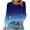 Blue (New Upgrade), variant on Htigea Women's Crew Neck T Shirts Casual Long Sleeve with Smocked Cuffs Gradient Color Pullover Tunic Tops Blue S
