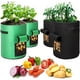 thumbnail image 1 of Bolsa para plantar geotextil, 4 bolsas para plantar patatas, 2 piezas de 10 galones, 2 piezas de 7 galones, maceta para patatas con ventana, para plantar patatas, tomates, 1 of 5