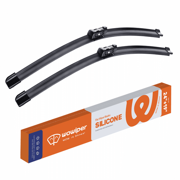 WOWIPER 24" 19" Premium Silicone Wiper Blades 2 Pack – Water Repellent Beam Fit Pinch Tab – OEM All-Season for VW Jetta 2011-2023 and more