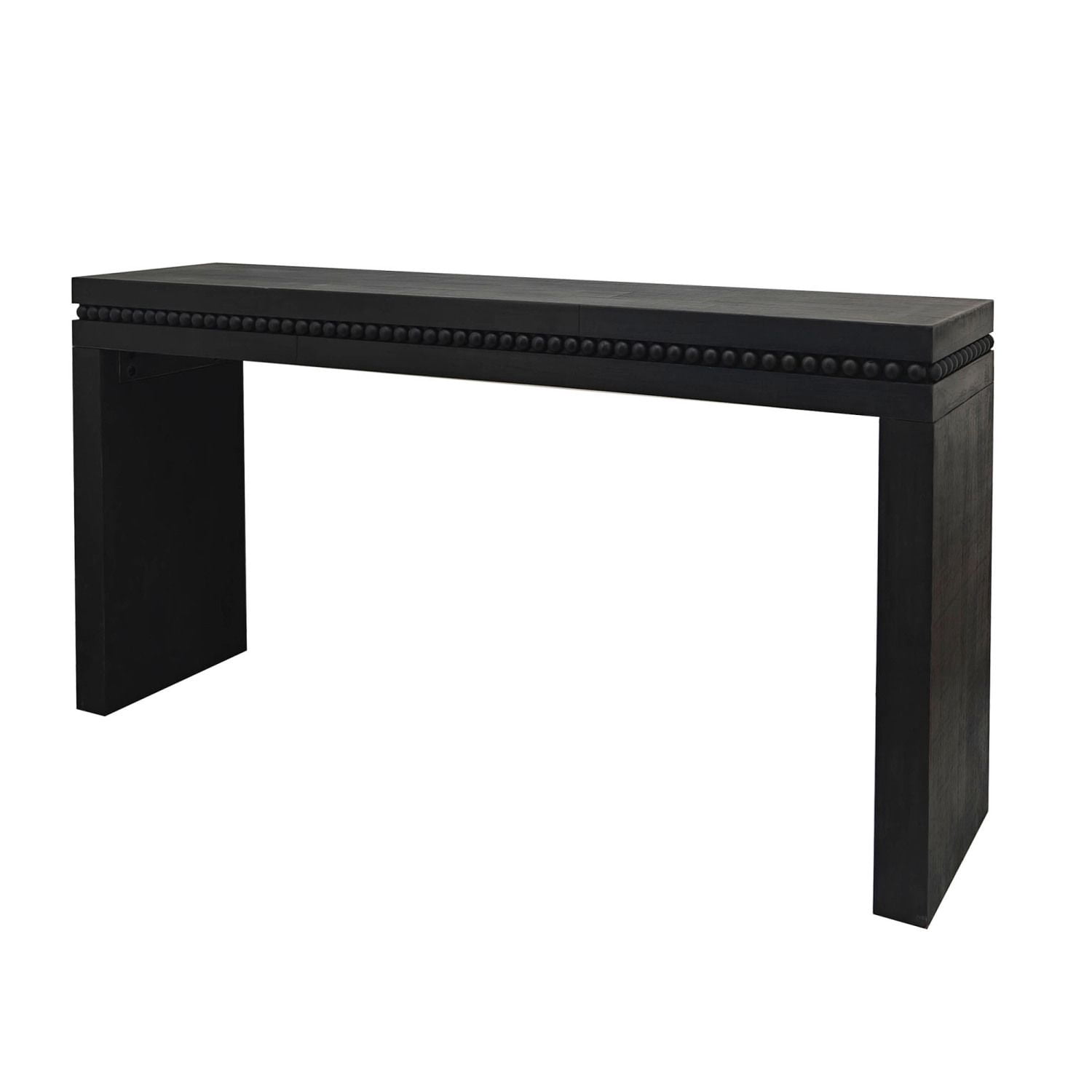 64 in Wood Console Table with Beaded Trim, Modern Entryway Sofa Table for Hallway, Living Room, and Office