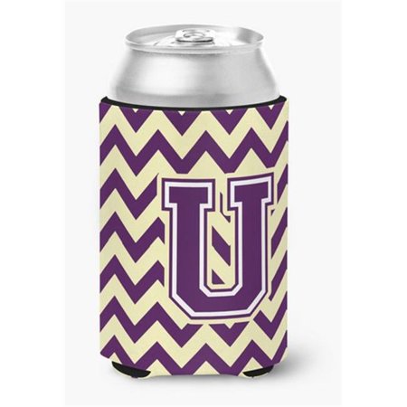 

Letter U Chevron Purple & Gold Can or Bottle Hugger 0.25 x 4 x 5.5 in.