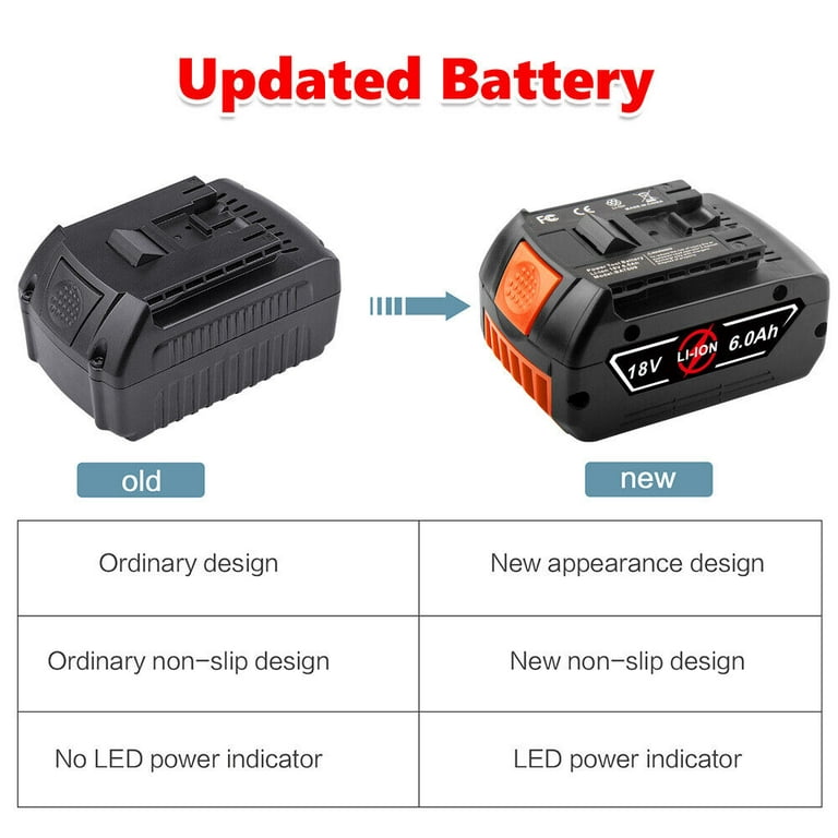 pack de 4)3X Batterie pour BOSCH & Chargeur AL1820CV 18V Lithium Ion  compatible BAT609G BAT609, BAT618, BAT618G, BAT610G 260736092, 260736236,  BAT619G, BAT619, 2607336169, BAT609G, 260736170, 2607336 235, 2607360 LIN,  GSB 18VE-2-LI