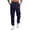 Navy, variant on Aueoeo Mens Dress Pants Pants For Men Solid Color Sporty Pocket Elastic Waist Drawstring Casual Tight-Fitting Trousers Full Length Pants Mens Cargo Pants
