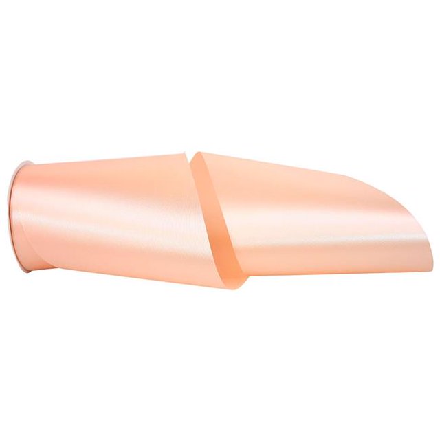 Reliant Ribbon 4700-714-25K 6 in. 50 Yards Single Face Satin Allure Ribbon, Petal Peach