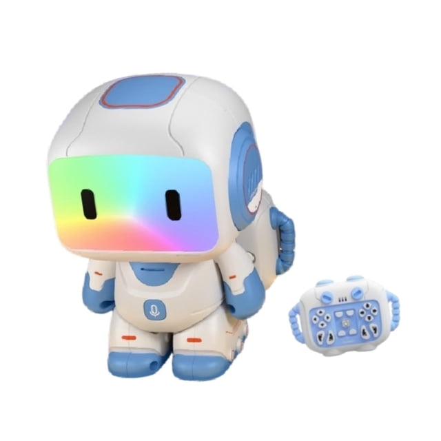 Robot de juguete con control remoto, compañero interactivo para niños y niñas, recargable e inteligente. Azul