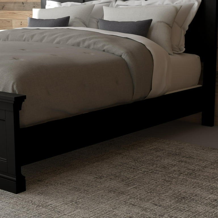 Black wooden king bed deals