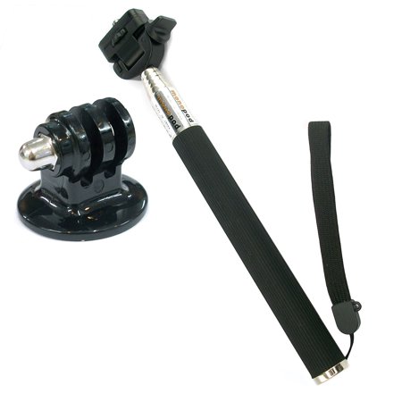 Value Combo for Extendable Self Portrait Selfie Handheld Monopod Stick With Tripod Adapter for Gopro HD Hero 3+ / 3 / 2 / 1 Digital Camera (Black Monopod with Tripod Adapter for Gopro)